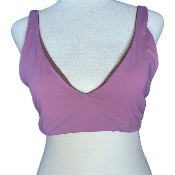 Ay Natrurel by‎ Gottex swim bikini top size 12 reversible pink/brown w/scrunchie - Picture 1 of 7